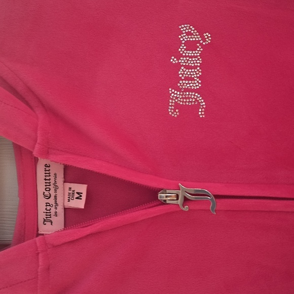 Juicy Couture Fuchsia Velour Hoodie Size M - Picture 2 of 3